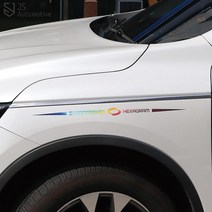 JS automotive SM6 QM6 XM3 르노삼성 엠블럼 로고 휀다 사이드 본넷 트렁크 리어 차량 튜닝 스티커 용품, A타입_오렌지