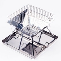 캠핑 미니 화로대 (높이 조절) 바비큐 그릴 화로대, 개