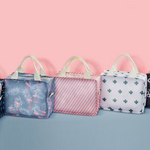 미니 예쁜 북유럽 사각 보냉백 직장인 피크닉 소풍 캠핑 가방, 홍학