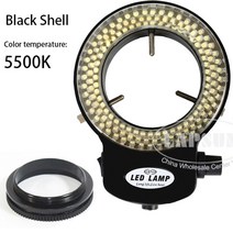 산업용 스테레오 현미경 렌즈 카메라 확대경 6500K 5500K 144 LED 110-240V 조정 가능 링 라이트 일루미네이터, 02 EU Plug_02 5500K, 02 EU Plug_02 5500K