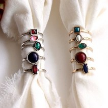 빈티지 무드 스톤 반지 세트 5p 원석 반지