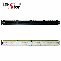 랜스타 19인치 CAT.6 24포트 패치판넬 허브랙 서버랙 액세서리 LS-6PLB-24N10
