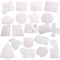 아이디몬 종이퍼즐 1개 무지퍼즐 그리기 도형 그림 조각 맞추기, 종이퍼즐(사과) 16P