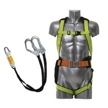 관리자용 더블고리 죔줄포함 형광색 전체식 안전그네 벨트식 띠, 전체식더블엘라 적훅