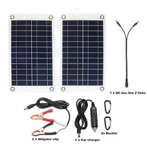 태양광발전기 가정용태양광 전지판 30w 태양 전지 패널 키트 12v 단결정 usb 전원, 설정 없음 컨트롤러