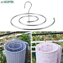 캠핑 건조대 스테인레스 스틸 라운드 나선형 이불 시트 행거 담요 걸이 공간 절약 회전, 1개