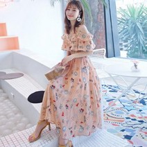 에이탑 온스타일러 콤마 어깨트임 프릴 원피스