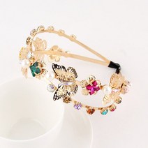 셀프웨딩 신부 헤어악세사리 티아라 촬영 소품크리스탈 플라워 진주 교차 머리띠 웨딩 헤어 후프 모자 빈티