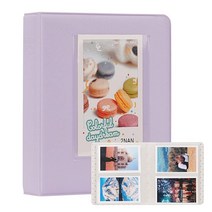 TONYLAIJIANTAO 64 포켓 미니 포토 앨범은 Fuji Instant Mini 70 7s 8 8+ 9 11 25 50s 90 폴라로이드 스냅 터치 PIC300 Z2300, Purple