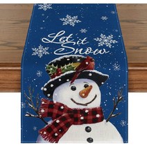 크리스마스 테이블 러너 눈사람 장식 새해 축제 홈 실내 및 실외 적합