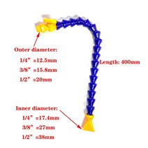플라스틱 PVC 다용도 실리콘 호스 1/4 "3/8" 1/2 "BPS 수나사 플라스틱 유연한 물 및 오일, [06] Flat-400MM, [01] 1/2