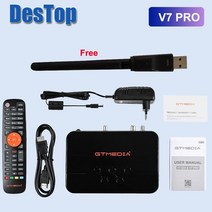 위성 TV 수신기 1pc gtmedia v7 pro h.265 dvb s2t2 박스 지원 화성 usb wifi 셋톱 박스 gt media v7 plus보다 우수, v7 프로(와이파이 포함), 영국 플러그
