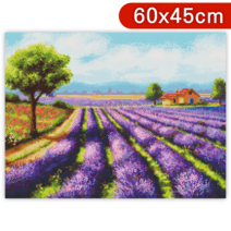 블링블링 캔버스 액자형 보석십자수 60x45cm 해바라기 부엉이 금전수 DIY 세트 비즈 큐빅 대형, 1세트, CV-045 (라벤더들판)