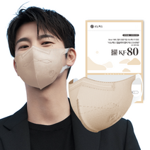 시노펙스 앱솔루트MB 데일리핏 KF80 새부리형 컬러 마스크 보건용 황사 미세먼지 귀편한 50매 소형, 베이지, 1개입