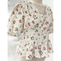 제이케이 [갤러리아] 꽃 콩단추 블라우스 (JM8BL001B)