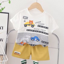 몽실이 브릉브릉자동차 반팔 상하복 남아 외출복 유아