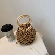 여름 밀짚 짠 여성 가방 2020 새로운 트렌디 한 한국어 야생 짠 양동이 고품질의 손을 들고 작은 클러치 백 여성 핸드백
