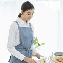 비더셰프 더블 포켓 5각 앞치마 스톤블루 (A-641), 1개