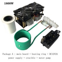 고주파가열기 고주파용접기 1800W 12V-48V ZVS 인덕션 히터 가열 PCB 보드 모듈 코일 듀얼 팬 전원 공급 장, 02 Package A