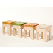 진이네가게 어린이 스툴 소나무원목 비니스툴, 전체 투명원목색