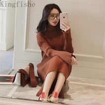 [Kingfishe]가을 겨울 니트 패션 롱 니트 원피스 여성 Kingfishe dian251123gx1