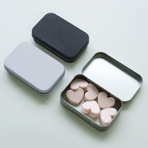 사각 틴케이스 철제 케이스 2size 3color 알루미늄 정리 보관함, M 실버