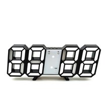 현대 디자인 3d 대형 벽시계 led 디지털 usb 전자 시계 벽 luminous alarm table clock desktop home decor, 흰색 b