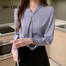 OL 블라우스 여성 우아한 사무복 착용 셔츠 플러스 사