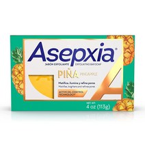 Asepxia 비누 천연 파인애플 효소 및 아가베 추출물이 함유된 비마모성 각질 제거 페이셜 클렌저 지성 피부용 모공 정화 및 브라이트닝 페이스 워시 113.4g(4온스)