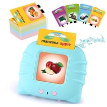 Toloso ABC 용 학습 플래시 카드 를 위한 몬테소리 감각 장난감 유치원 자료 언어 치료 384 사이트 워드 핑크, Spanish 224 Words Blue (Biling