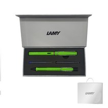 LAMY 사파리 만년필 + 볼펜 기프트세트, EF, 그린