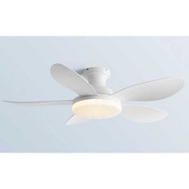 조명 실링팬 가정용 프로펠러 인테리어 천정 선풍기, 올 화이트 60W 3리프 36인치 벽 제어장치