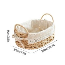 히치바스켓 히치캐리어 견인장치 자전거캐리어 수제 바구니 짠 스토리지 바구니 데스크탑 잡화 스낵 화장품 상자, S 26x18x9cm