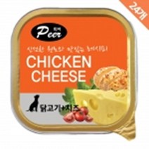 강아지 애견간식 고단백 사각캔사료 100g 24개 허스키 중형견 폼피츠 불독, 순닭고기