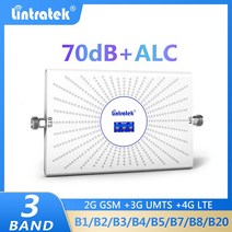 중계기Lintratek-3 밴드 셀룰러 증폭기 900 1800 MHz 850 B20 B7 GSM 2G 3G 4G 신호 부스터 ALC AGC 모바, 02 미국 플러그_04 850 1900 1700 MHz