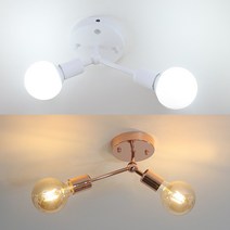 조명1번지 로레이 직부등 센서등 현관등 베란다등 인테리어조명, 직부형 화이트-LED볼램프(전구색-노란빛) 2개