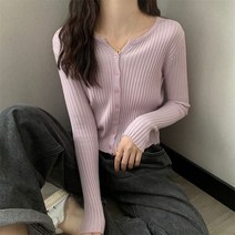 [하나비] 디제미네이루 여성 봄 가을 헨리넥 무지 7컬러 데일리 환절기 긴팔 가디건