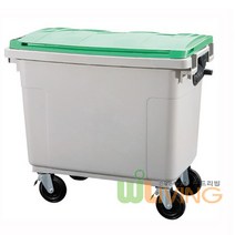 위드리빙 분리수거함상차용HDPE(평면뚜껑660L), 주황뚜껑