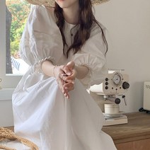 로코코 메리 소매 펀칭 롱 원피스 r