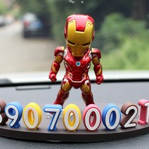 차량용 주차번호판 마블 어벤져스 피규어 자동차 캐릭터주차번호판 주차알림판 전화번호판, 옵션4+ 번호판