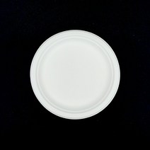 지이팩 - 친환경 천연펄프 종이도시락 원형 종이 캠핑 일회용 접시 그릇 (화이트 / 베이지), 화이트, 100개