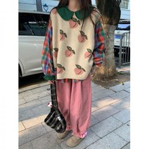 시리즈 스위트 조끼 컬러 체크 무늬 셔츠 입체 꽃 바지