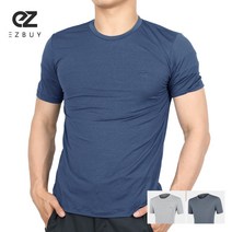 이지바이 쿨핏 남성 여름용 기능성 냉감 스트라이프 라운드 반팔티_빅사이즈 운동복 이너티