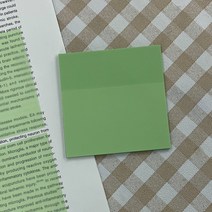 투명 컬러 스티커 메모지 그린 75x75