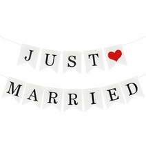 차량용묵주 십자가 에어로프레스 휴대용 에스프레소 빈티지 웨딩 그냥 결혼 멧새 배너 신부 샤워 사진 부스 소품 소박한 파티 장식 용품, Just Married