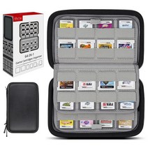 Sisma 64 게임 케이스 가방 호환 능 Nintendo 3DS DS 스위치 카트리 카드 Holders 오거나이저 정리함 트레블 여행 스토리지 용기 수납 Safekeeping 그, BlackSISMA