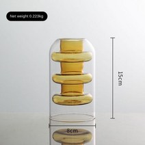 이중 레이어 유리 꽃병 홈 장식 방 아로마 테라피 병 웨딩 수경 식물 용기, G-1