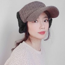 국내제작 쫀쫀 고급 니트 털귀마개 니트귀도리 캡모자 여성 겨울 골프모자 골프썬캡, 핑크