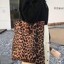 스타일리쉬 빅 호피무늬 레오파드 캐주얼 숄더 에코백