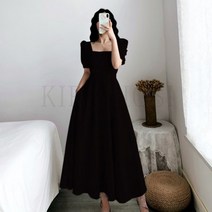 kirahosi 빅사이즈 스퀘어넥 미디롱 드레스 셀프웨딩 리마인드 브라이덜 샤워 돌잔치 촬영 정장 예복 원피스